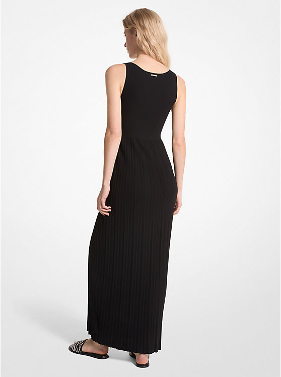 Michael Kors Ribbed Stretch Knit Maxi Ženske Haljina Crne | HR1324BEZ