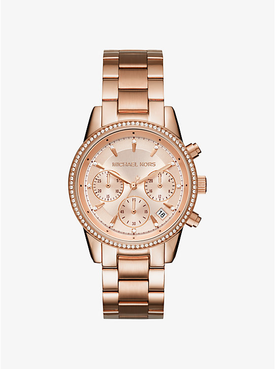 Michael Kors Ritz Rose Gold-Tone Ženske Sat Roze Zlatne | HR1658WNE