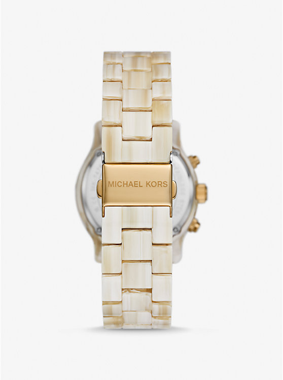 Michael Kors Runway Pavé Gold-Tone and Acetate Ženske Sat ALABASTER | HR1662EBU