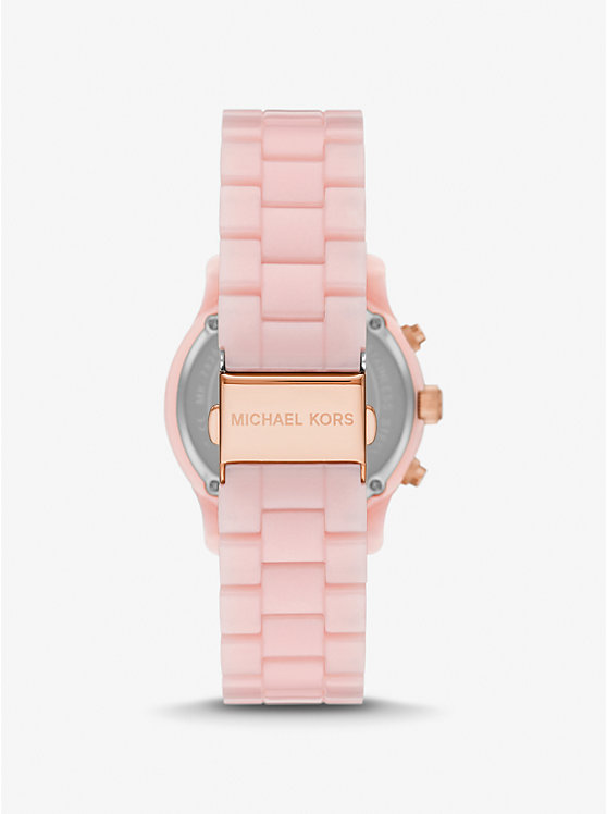 Michael Kors Runway Pavé Rose Gold-Tone and Blush Acetate Ženske Sat BLUSH | HR1665YXP