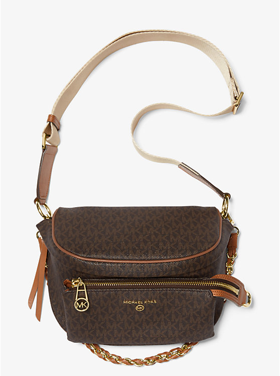 Michael Kors Slater Medium Logo Sling Pack Ženske Crossbody Torba BRN/ACORN | HR1136RVX