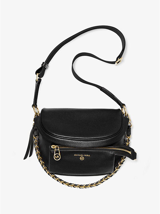 Michael Kors Slater Medium Pebbled Leather Sling Pack Ženske Crossbody Torba Crne | HR1137EBC