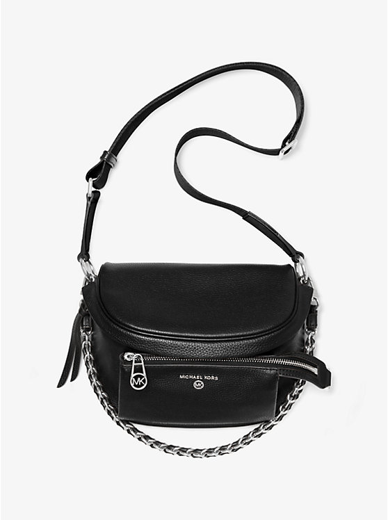 Michael Kors Slater Medium Pebbled Leather Sling Pack Ženske Crossbody Torba Crne | HR1138WNV