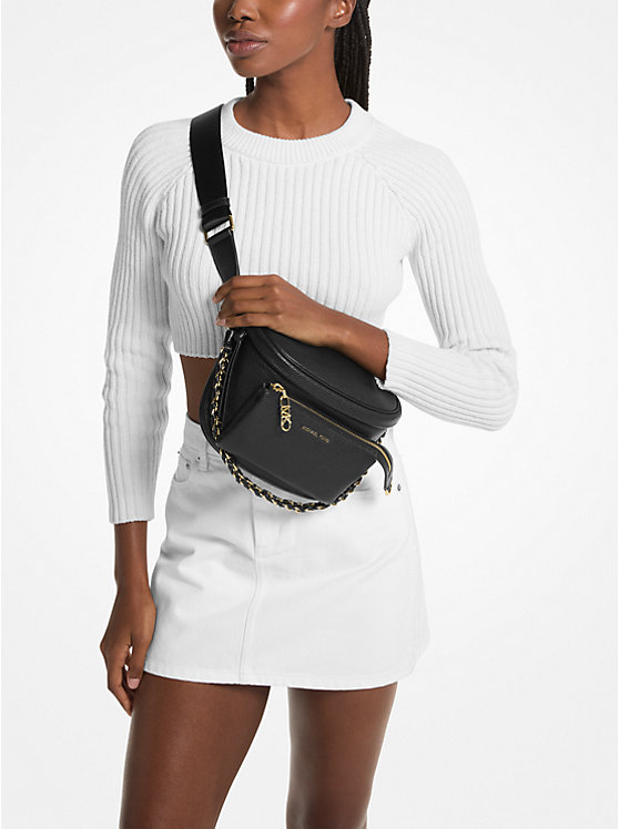 Michael Kors Slater Medium Pebbled Leather Sling Pack Ženske Crossbody Torba Crne | HR1139QMB