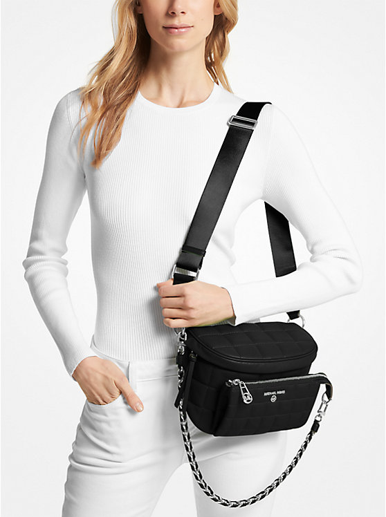 Michael Kors Slater Medium Quilted Leather Sling Pack Ženske Crossbody Torba Crne | HR1140QMN