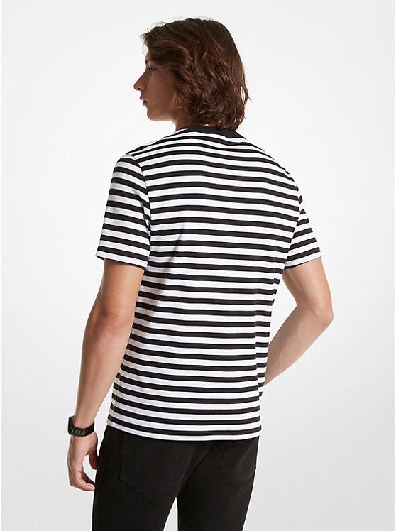 Michael Kors Striped Pima Cotton Muške Majice Crne | HR2262CTD