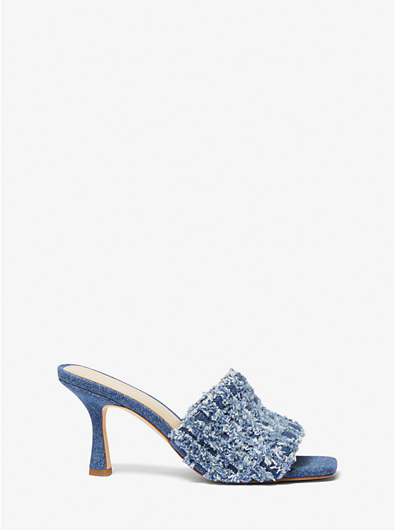 Michael Kors Tessa Frayed Denim Mule Ženske Sandale DENIM | HR1967TCG