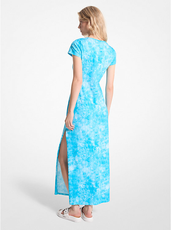 Michael Kors Tie-Dyed Stretch Cotton Maxi Ženske Haljina Plave | HR1344RVD