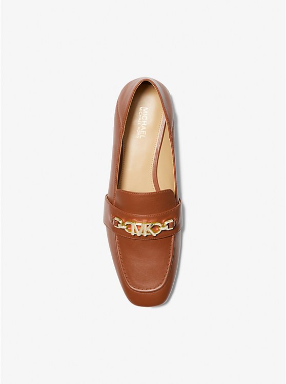 Michael Kors Tiffanie Leather Ženske Loafers LUGGAGE | HR1716TCU