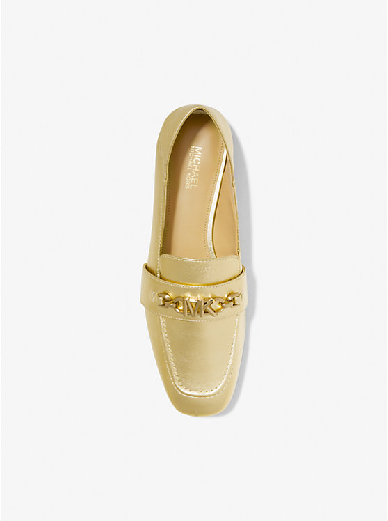 Michael Kors Tiffanie Metallic Leather Ženske Loafers Zlatne | HR1717YXI