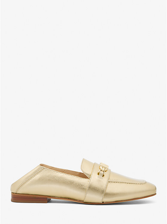 Michael Kors Tiffanie Metallic Leather Ženske Loafers Zlatne | HR1717YXI