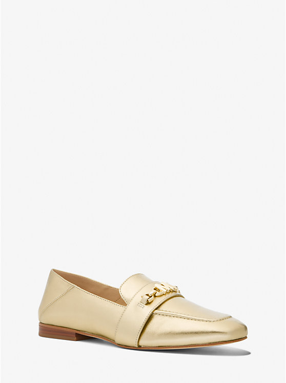 Michael Kors Tiffanie Metallic Leather Ženske Loafers Zlatne | HR1717YXI